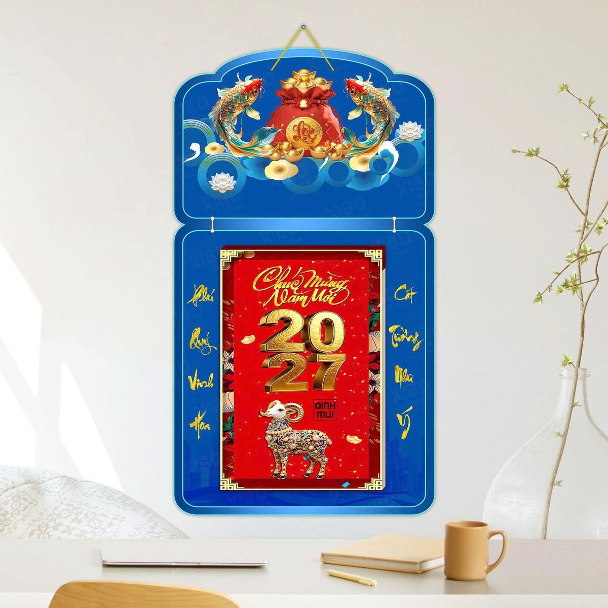 Lịch Khánh Gỗ Lamina 2 Đầu 2027 LM2D_052 - Quà Tặng Công Ty