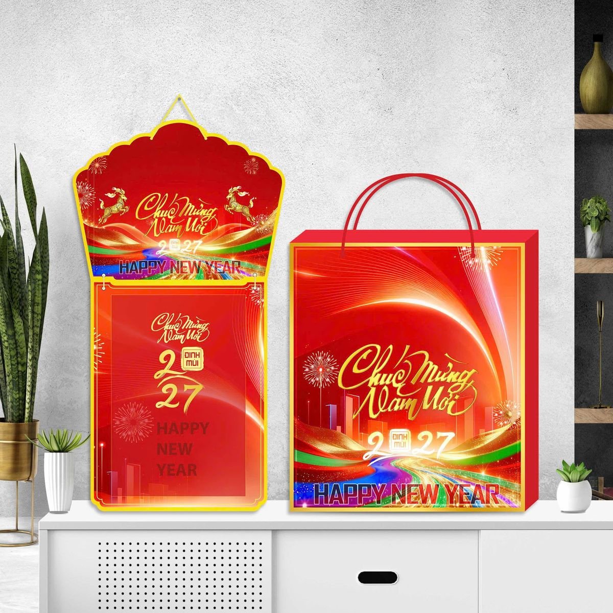 Lịch Khánh Gỗ Lamina 2 Đầu 2027 LM2D_063 - Quà Tặng Công Ty