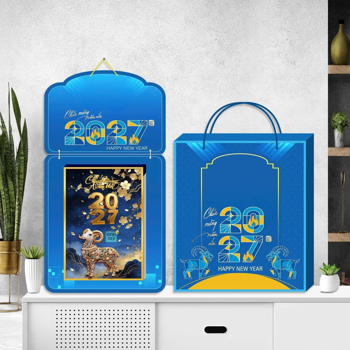 Lịch Khánh Gỗ Lamina 2 Đầu 2027 LM2D_065 - Quà Tặng Công Ty