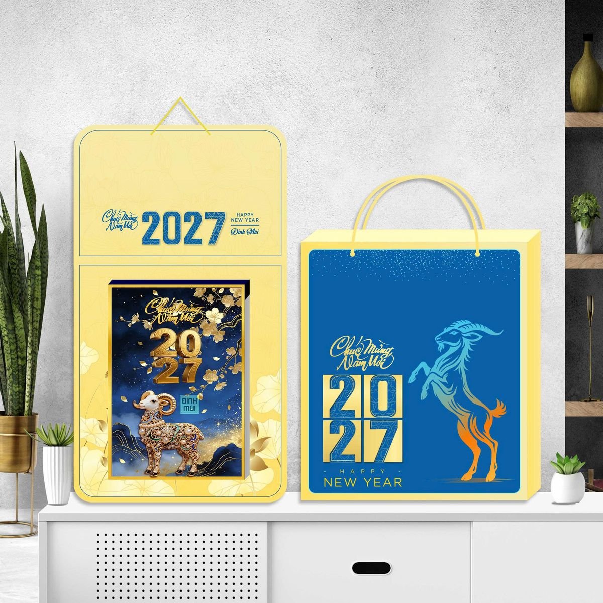 Lịch Khánh Gỗ Lamina 2 Đầu 2027 LM2D_066 - Quà Tặng Công Ty