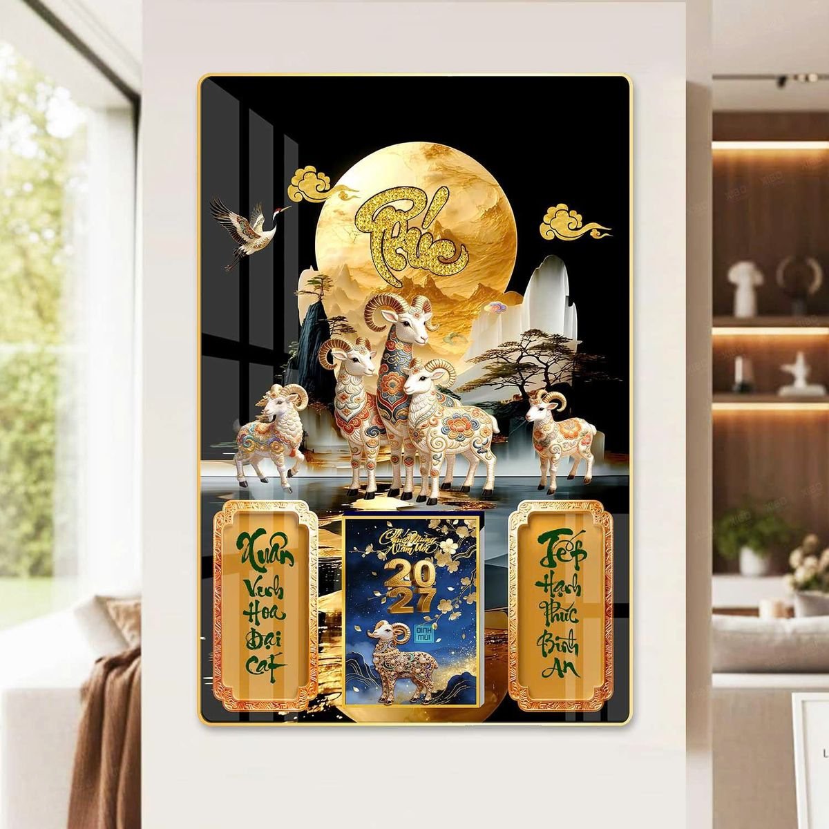 Lịch Gỗ Lamina Cao Cấp 40x60cm 2027 LM406_060 - Quà Tặng Công Ty