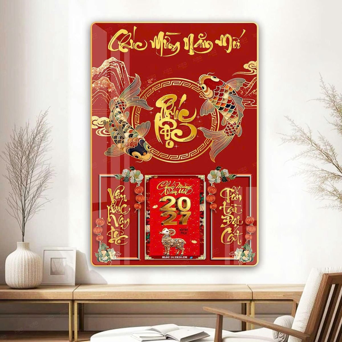 Lịch Gỗ Lamina Cao Cấp 40x60cm 2027 LM406_065 - Quà Tặng Công Ty