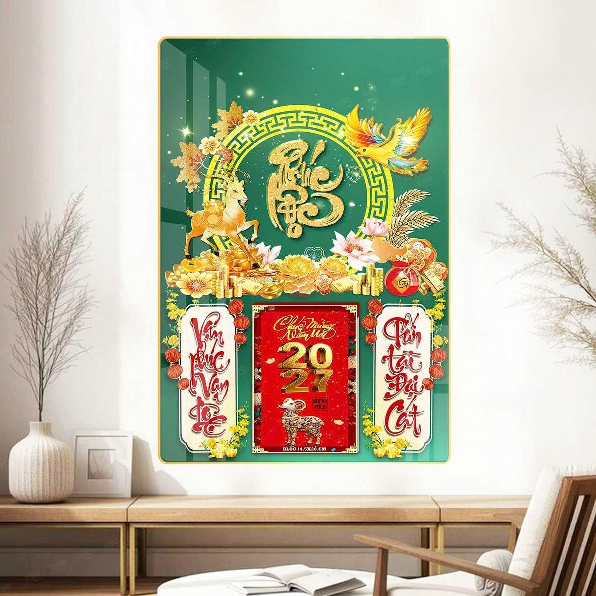 Lịch Gỗ Lamina Cao Cấp 40x60cm 2027 LM406_066 - Quà Tặng Công Ty