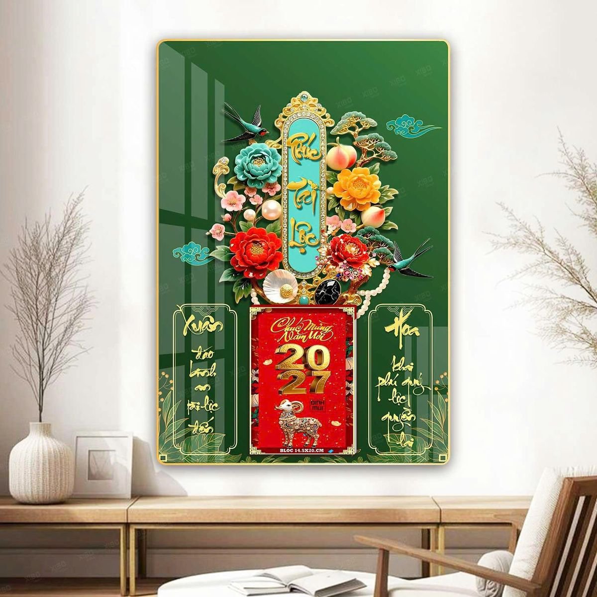 Lịch Gỗ Lamina Cao Cấp 40x60cm 2027 LM406_068 - Quà Tặng Công Ty