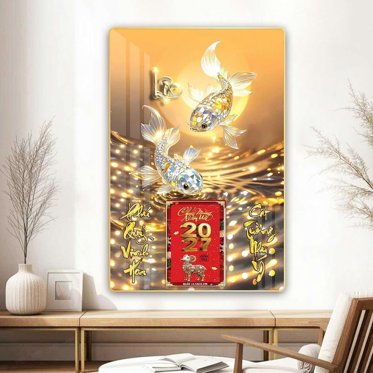 Lịch Gỗ Lamina Cao Cấp 40x60cm 2027 LM406_069 - Quà Tặng Công Ty
