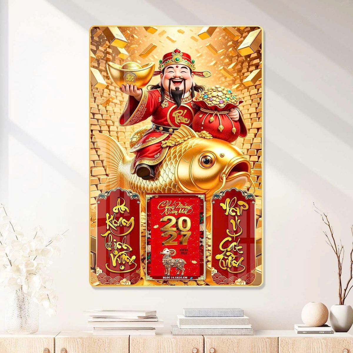 Lịch Gỗ Lamina Cao Cấp 40x60cm 2027 LM406_079 - Quà Tặng Công Ty