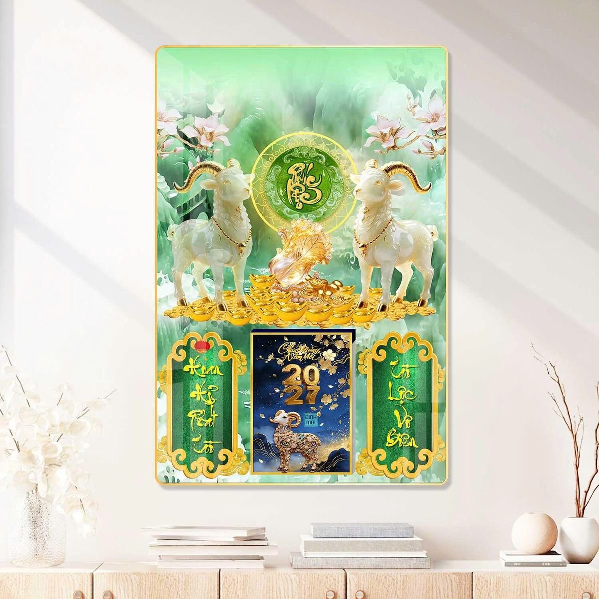 Lịch Gỗ Lamina Cao Cấp 40x60cm 2027 LM406_081 - Quà Tặng Công Ty