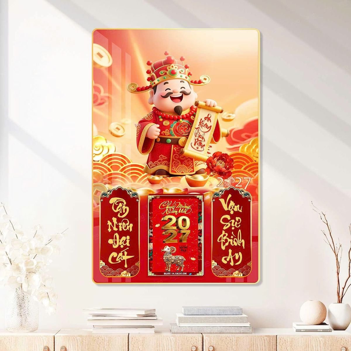 Lịch Gỗ Lamina Cao Cấp 40x60cm 2027 LM406_089 - Quà Tặng Công Ty