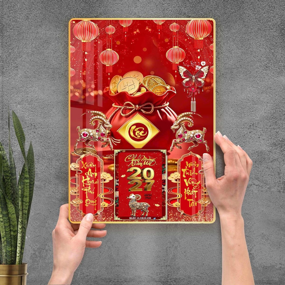 Lịch Gỗ Lamina Cao Cấp 40x60cm 2027 LM406_097 - Quà Tặng Công Ty