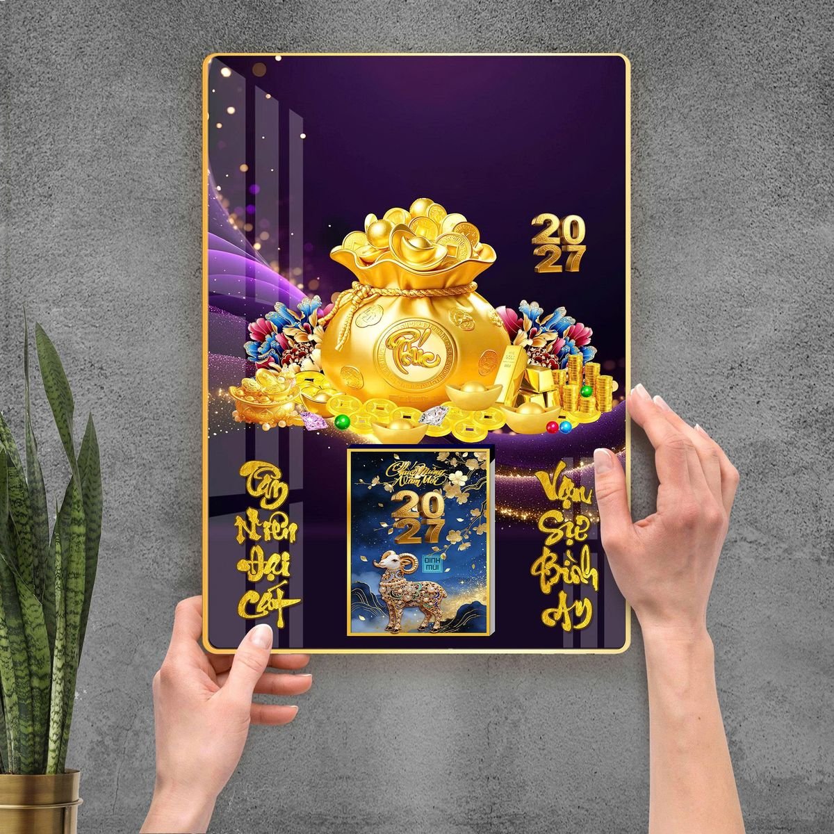 Lịch Gỗ Lamina Cao Cấp 40x60cm 2027 LM406_109 - Quà Tặng Công Ty