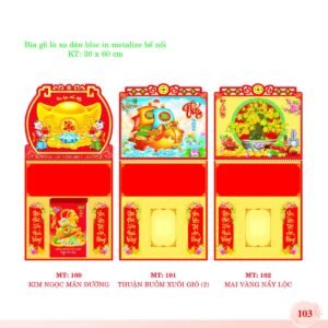 Bìa Lò Xo Dán Bloc 2027 MT Mẫu MT101 (30 x 60cm) In Logo Doanh Nghiệp Giá Xưởng in logo doanh nghiệp quà tặng Tết tại Quà Tặng Công Ty VN