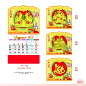 Lịch Treo Tường Lò Xo 2027 MT Mẫu MT171 (37 x 68cm) In Logo Doanh Nghiệp Giá Xưởng in logo doanh nghiệp quà tặng Tết tại Quà Tặng Công Ty VN