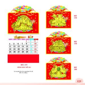 Lịch Treo Tường Lò Xo 2027 MT Mẫu MT178 (37 x 68cm) In Logo Doanh Nghiệp Giá Xưởng in logo doanh nghiệp quà tặng Tết tại Quà Tặng Công Ty VN