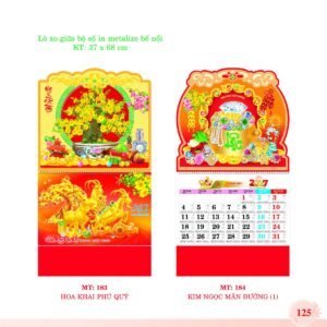 Lịch Treo Tường Lò Xo 2027 MT Mẫu MT183 - Kim Ngọc Mãn Đường (37 x 68cm) In Logo Doanh Nghiệp Giá Xưởng in logo doanh nghiệp quà tặng Tết tại Quà Tặng Công Ty VN