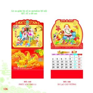 Lịch Treo Tường Lò Xo 2027 MT Mẫu MT185 - Cát Tường Như Ý (37 x 68cm) In Logo Doanh Nghiệp Giá Xưởng in logo doanh nghiệp quà tặng Tết tại Quà Tặng Công Ty VN