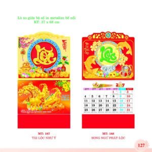 Lịch Treo Tường Lò Xo 2027 MT Mẫu MT188 (37 x 68cm) In Logo Doanh Nghiệp Giá Xưởng in logo doanh nghiệp quà tặng Tết tại Quà Tặng Công Ty VN