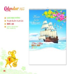 Lịch Treo Tường Lò Xo 2027 MT Mẫu MT23 - Thuận Buồm Xuôi Gió (40 x 60cm) In Logo Doanh Nghiệp Giá Xưởng in logo doanh nghiệp quà tặng Tết tại Quà Tặng Công Ty VN