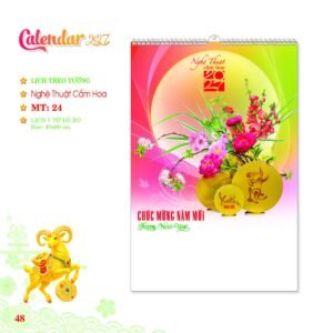 Lịch Treo Tường Lò Xo 2027 MT Mẫu MT24 (40 x 60cm) In Logo Doanh Nghiệp Giá Xưởng in logo doanh nghiệp quà tặng Tết tại Quà Tặng Công Ty VN