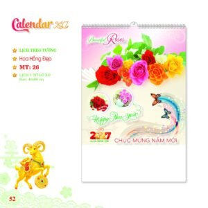 Lịch Treo Tường Lò Xo 2027 MT Mẫu MT26 (40 x 60cm) In Logo Doanh Nghiệp Giá Xưởng in logo doanh nghiệp quà tặng Tết tại Quà Tặng Công Ty VN