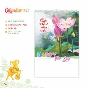 Lịch Treo Tường Lò Xo 2027 MT Mẫu MT28 (40 x 60cm) In Logo Doanh Nghiệp Giá Xưởng in logo doanh nghiệp quà tặng Tết tại Quà Tặng Công Ty VN