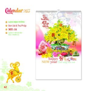 Lịch Treo Tường Lò Xo 2027 MT Mẫu MT31 (40 x 60cm) In Logo Doanh Nghiệp Giá Xưởng in logo doanh nghiệp quà tặng Tết tại Quà Tặng Công Ty VN