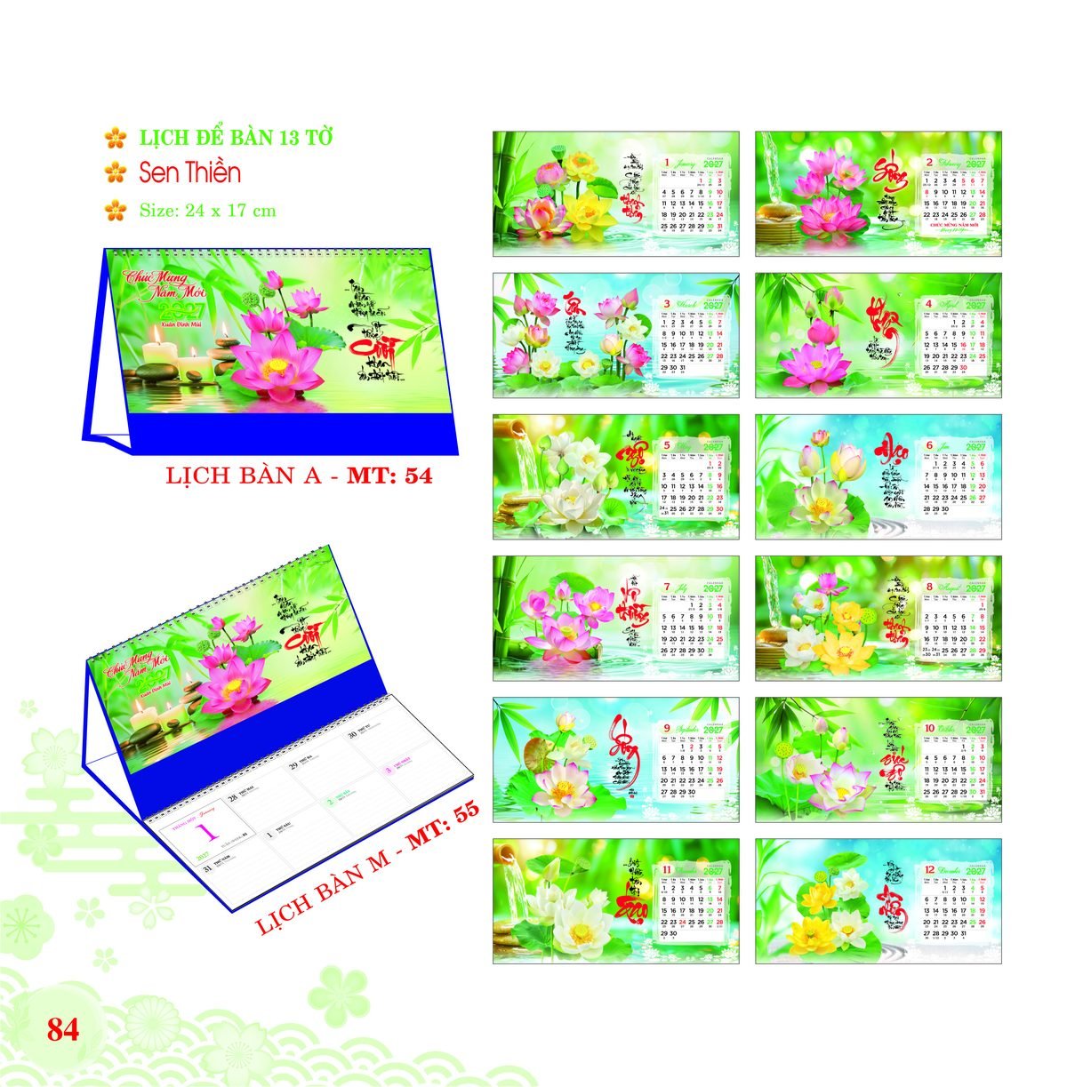Lịch Để Bàn 2027 MT Mẫu MT55 (24 x 17cm) In Logo Doanh Nghiệp Giá Xưởng Lịch Để Bàn 2027 MT Mẫu MT55 (24 x 17cm) In Logo Doanh Nghiệp Giá Xưởng in logo doanh nghiệp quà tặng Tết tại Quà Tặng Công Ty VN
