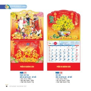 Lịch Treo Tường Lò Xo 2027 NB Mẫu NB171 (37 x 68cm) In Logo Doanh Nghiệp Giá Xưởng in logo doanh nghiệp quà tặng Tết tại Quà Tặng Công Ty VN