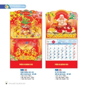 Lịch Treo Tường Lò Xo 2027 NB Mẫu NB183 (37 x 68cm) In Logo Doanh Nghiệp Giá Xưởng in logo doanh nghiệp quà tặng Tết tại Quà Tặng Công Ty VN