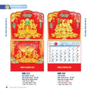 Lịch Treo Tường Lò Xo 2027 NB Mẫu NB187D (37 x 68cm) In Logo Doanh Nghiệp Giá Xưởng in logo doanh nghiệp quà tặng Tết tại Quà Tặng Công Ty VN