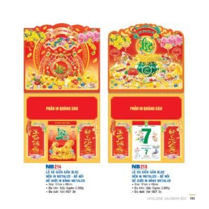 Lịch Treo Tường Lò Xo 2027 NB Mẫu NB215 (40 x 60 cm) In Logo Doanh Nghiệp Giá Xưởng in logo doanh nghiệp quà tặng Tết tại Quà Tặng Công Ty VN