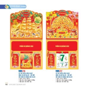 Lịch Treo Tường Lò Xo 2027 NB Mẫu NB217 (37 x 68cm) In Logo Doanh Nghiệp Giá Xưởng in logo doanh nghiệp quà tặng Tết tại Quà Tặng Công Ty VN