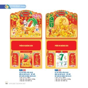 Lịch Treo Tường Lò Xo 2027 NB Mẫu NB220 (37 x 68cm) In Logo Doanh Nghiệp Giá Xưởng in logo doanh nghiệp quà tặng Tết tại Quà Tặng Công Ty VN
