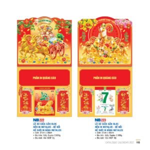Lịch Treo Tường Lò Xo 2027 NB Mẫu NB223 (40 x 60 cm) In Logo Doanh Nghiệp Giá Xưởng in logo doanh nghiệp quà tặng Tết tại Quà Tặng Công Ty VN