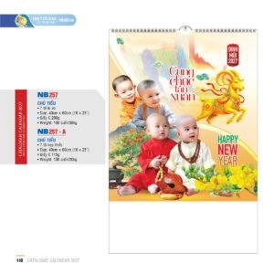 Lịch Treo Tường Lò Xo 2027 NB Mẫu NB257 (40 x 60cm) In Logo Doanh Nghiệp Giá Xưởng in logo doanh nghiệp quà tặng Tết tại Quà Tặng Công Ty VN