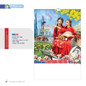 Lịch Treo Tường Lò Xo 2027 NB Mẫu NB258 (16 x 25 cm) In Logo Doanh Nghiệp Giá Xưởng in logo doanh nghiệp quà tặng Tết tại Quà Tặng Công Ty VN