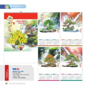 Lịch Treo Tường Nẹp Thiếc 2027 NB Mẫu NB259 (45  x  70cm) In Logo Doanh Nghiệp Giá Xưởng in logo doanh nghiệp quà tặng Tết tại Quà Tặng Công Ty VN