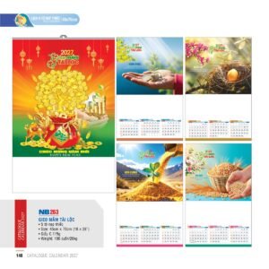 Lịch Treo Tường Nẹp Thiếc 2027 NB Mẫu NB263 (45 x 70 cm) In Logo Doanh Nghiệp Giá Xưởng in logo doanh nghiệp quà tặng Tết tại Quà Tặng Công Ty VN