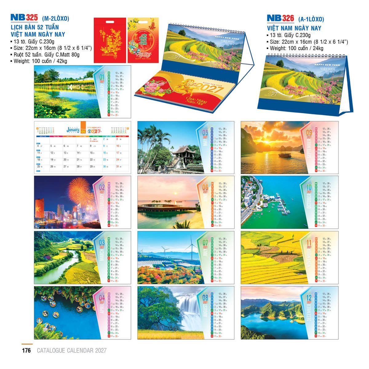 Lịch Để Bàn 2027 NB Mẫu NB326 (18 x 15 cm) In Logo Doanh Nghiệp Giá Xưởng Lịch Để Bàn 2027 NB Mẫu NB326 (18 x 15 cm) In Logo Doanh Nghiệp Giá Xưởng in logo doanh nghiệp quà tặng Tết tại Quà Tặng Công Ty VN