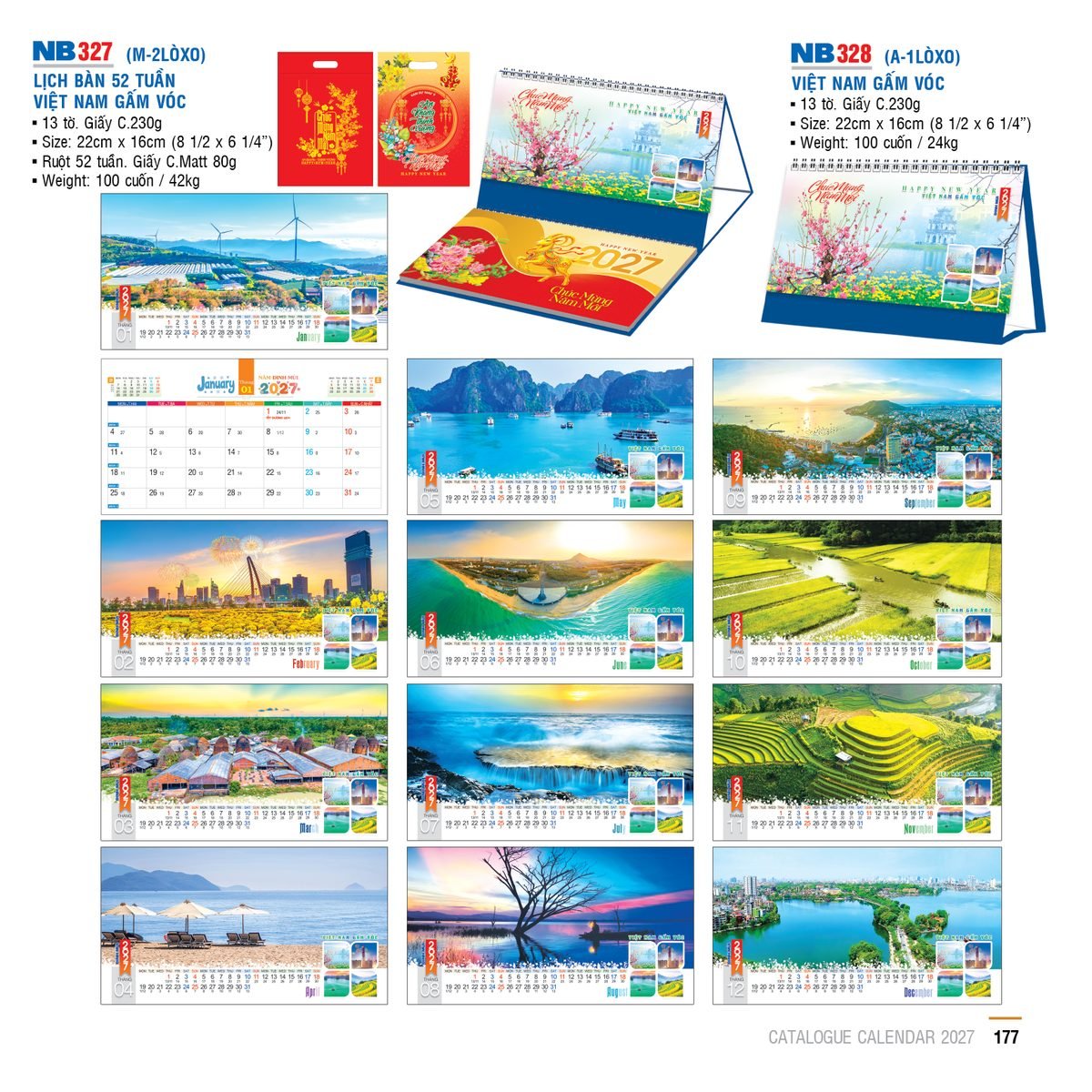 Lịch Để Bàn 2027 NB Mẫu NB327 (16 x 24 cm) In Logo Doanh Nghiệp Giá Xưởng Lịch Để Bàn 2027 NB Mẫu NB327 (16 x 24 cm) In Logo Doanh Nghiệp Giá Xưởng in logo doanh nghiệp quà tặng Tết tại Quà Tặng Công Ty VN