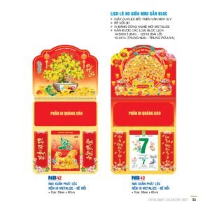 Lịch Treo Tường Lò Xo 2027 NB Mẫu NB42 (12  x  18 cm) In Logo Doanh Nghiệp Giá Xưởng in logo doanh nghiệp quà tặng Tết tại Quà Tặng Công Ty VN