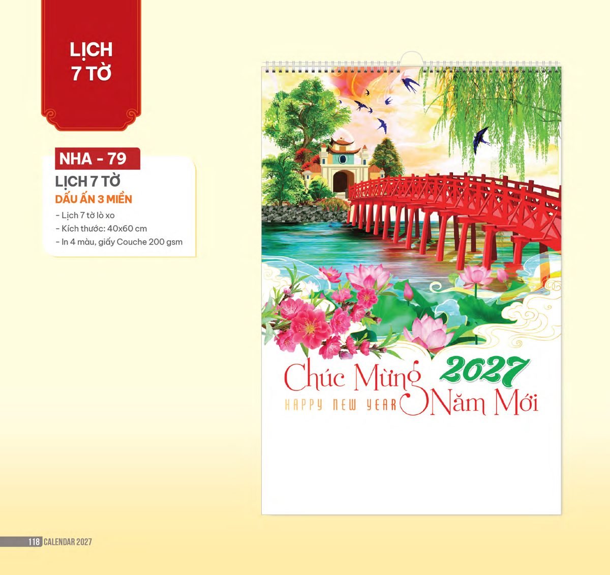 Lịch Treo Tường Lò Xo 2027 NHA Mẫu NHA79 (40 x 60cm) In Logo Doanh Nghiệp Giá Xưởng Lịch Treo Tường Lò Xo 2027 NHA Mẫu NHA79 (40 x 60cm) In Logo Doanh Nghiệp Giá Xưởng in logo doanh nghiệp quà tặng Tết tại Quà Tặng Công Ty VN