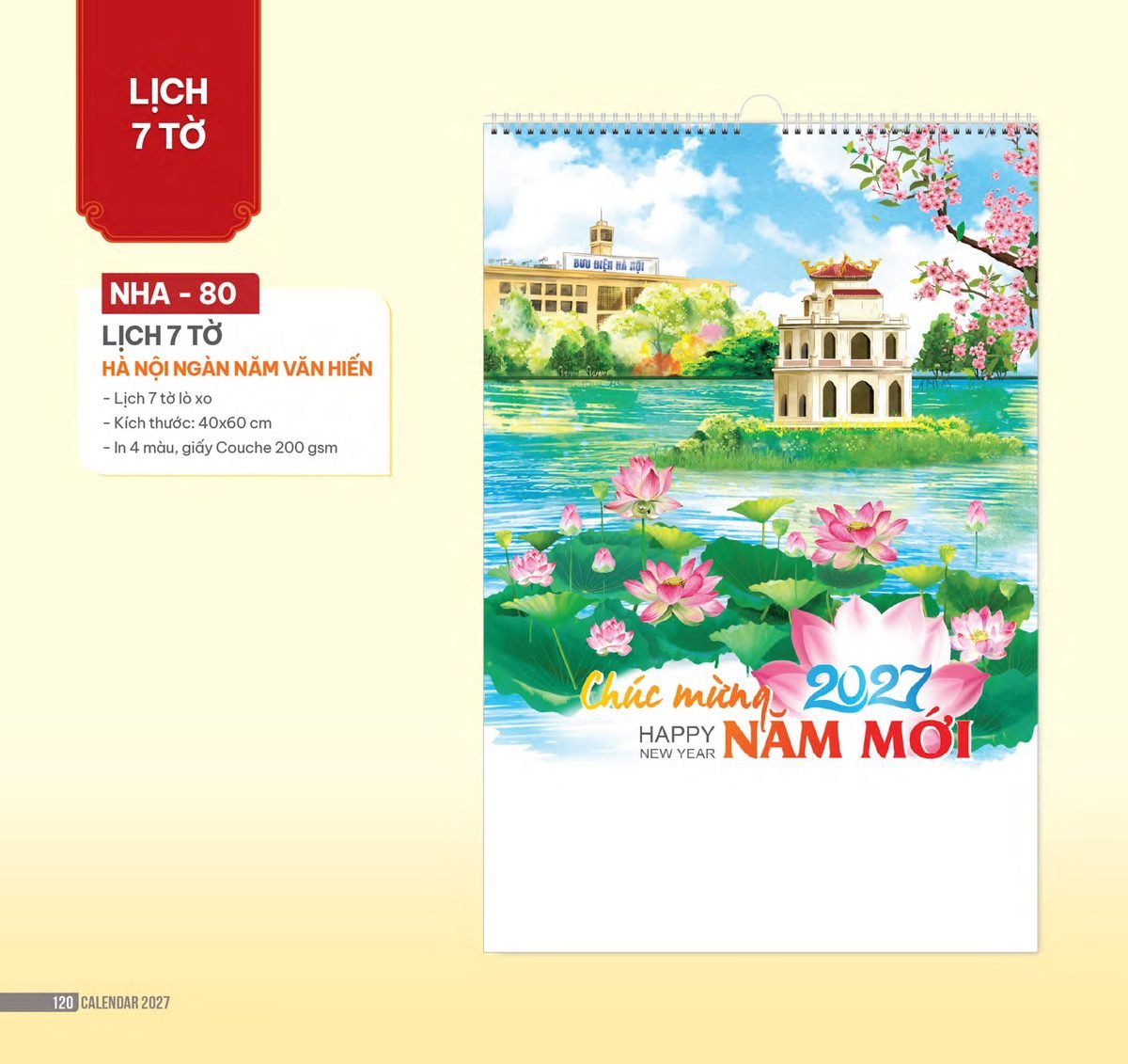 Lịch Treo Tường Lò Xo 2027 NHA Mẫu NHA80 (40 x 60cm) In Logo Doanh Nghiệp Giá Xưởng Lịch Treo Tường Lò Xo 2027 NHA Mẫu NHA80 (40 x 60cm) In Logo Doanh Nghiệp Giá Xưởng in logo doanh nghiệp quà tặng Tết tại Quà Tặng Công Ty VN