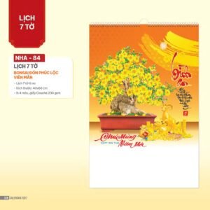 Lịch Treo Tường Lò Xo 2027 NHA Mẫu NHA84 (40 x 60cm) In Logo Doanh Nghiệp Giá Xưởng in logo doanh nghiệp quà tặng Tết tại Quà Tặng Công Ty VN