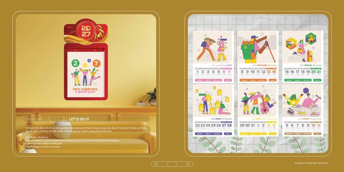Lịch Bloc Cao Cấp Song Hạnh 2027 SH11 In Logo Doanh Nghiệp Giá Xưởng