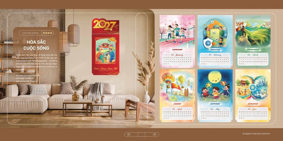 Lịch Bloc Cao Cấp Song Hạnh 2027 SH19 In Logo Doanh Nghiệp Giá Xưởng
