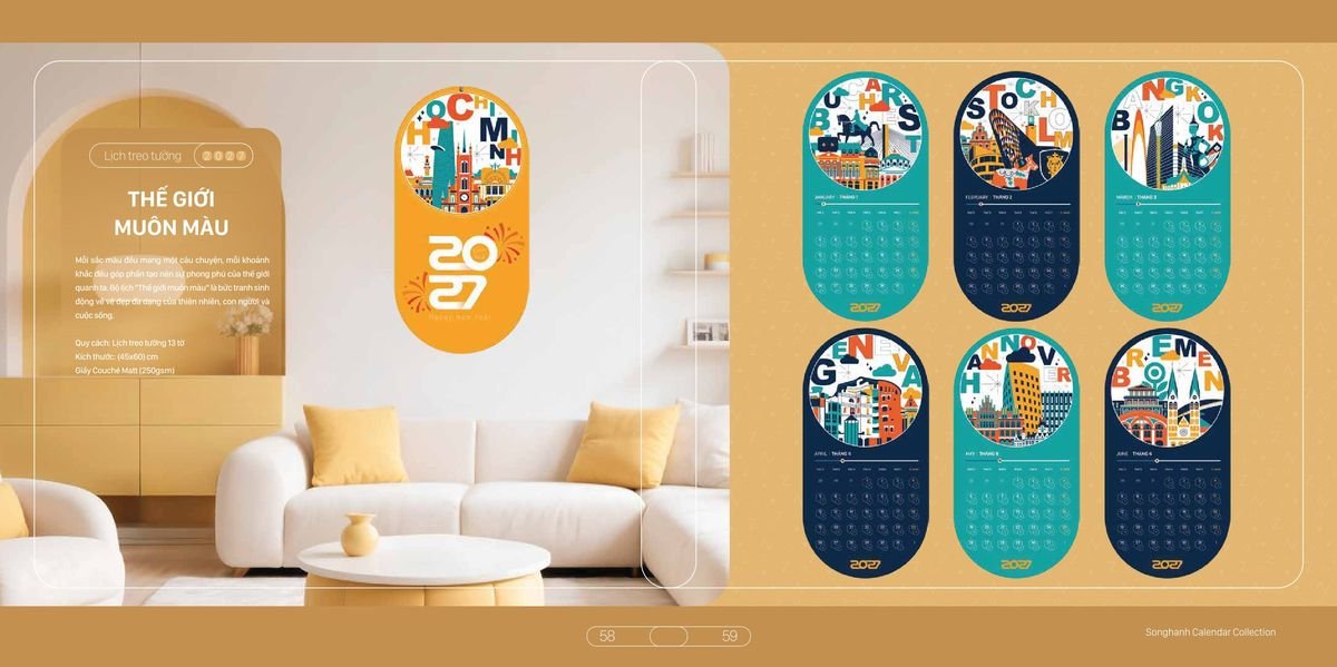 Lịch Bloc Cao Cấp Song Hạnh 2027 SH24 In Logo Doanh Nghiệp Giá Xưởng
