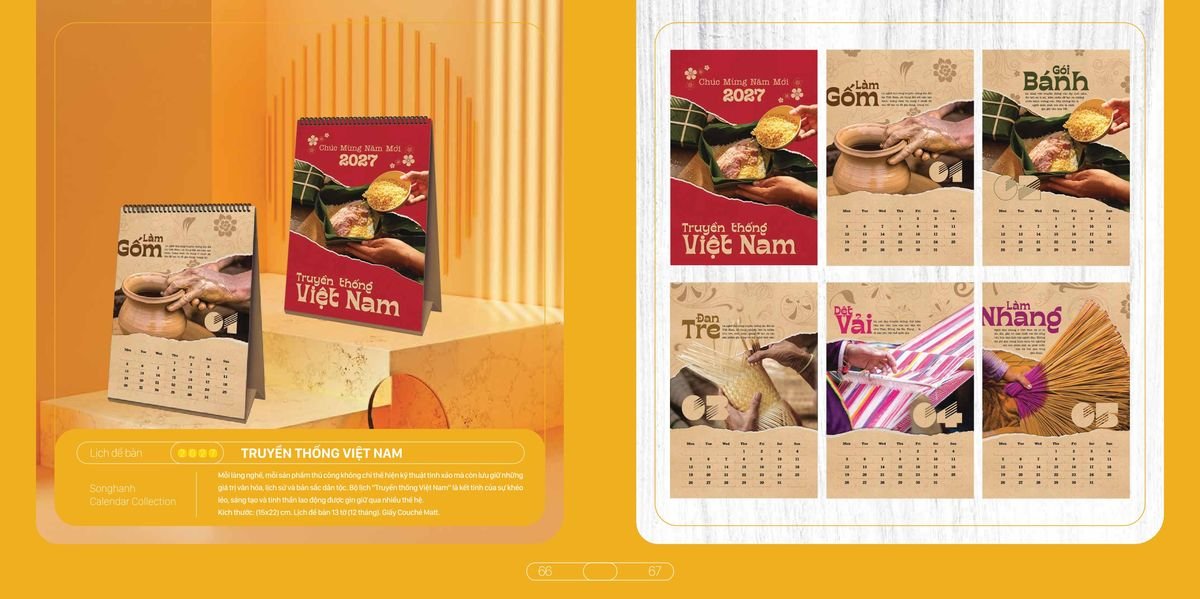 Lịch Bloc Cao Cấp SH 2027 SH28 In Logo Doanh Nghiệp Giá Xưởng
