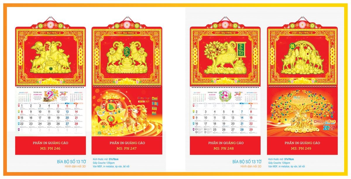 Lịch 13 Tờ TPN13T05 In Logo Doanh Nghiệp Giá Xưởng