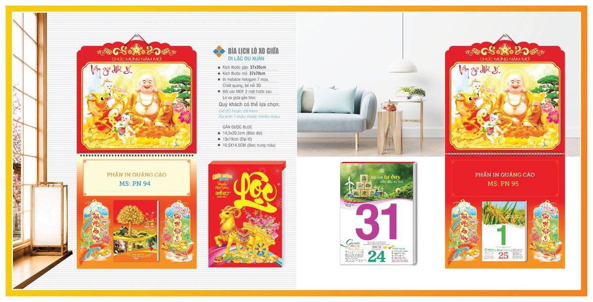 Bìa Lịch Treo Gắn Bloc TPNBIA10 In Logo Doanh Nghiệp Giá Xưởng
