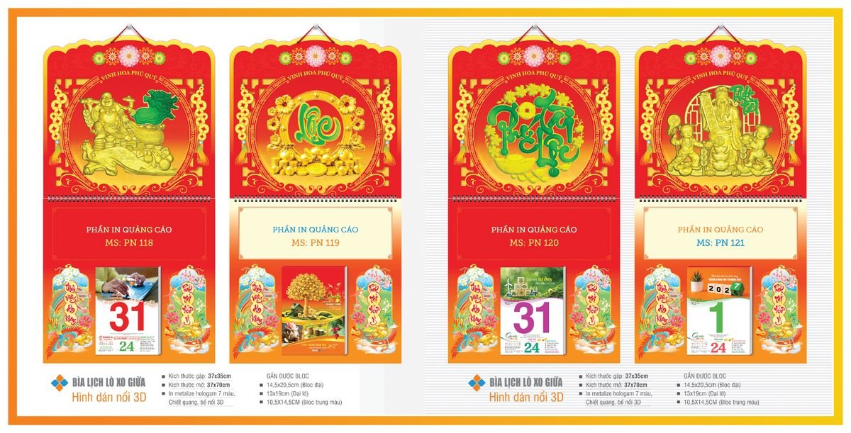 Bìa Lịch Treo Gắn Bloc TPNBIA17 In Logo Doanh Nghiệp Giá Xưởng